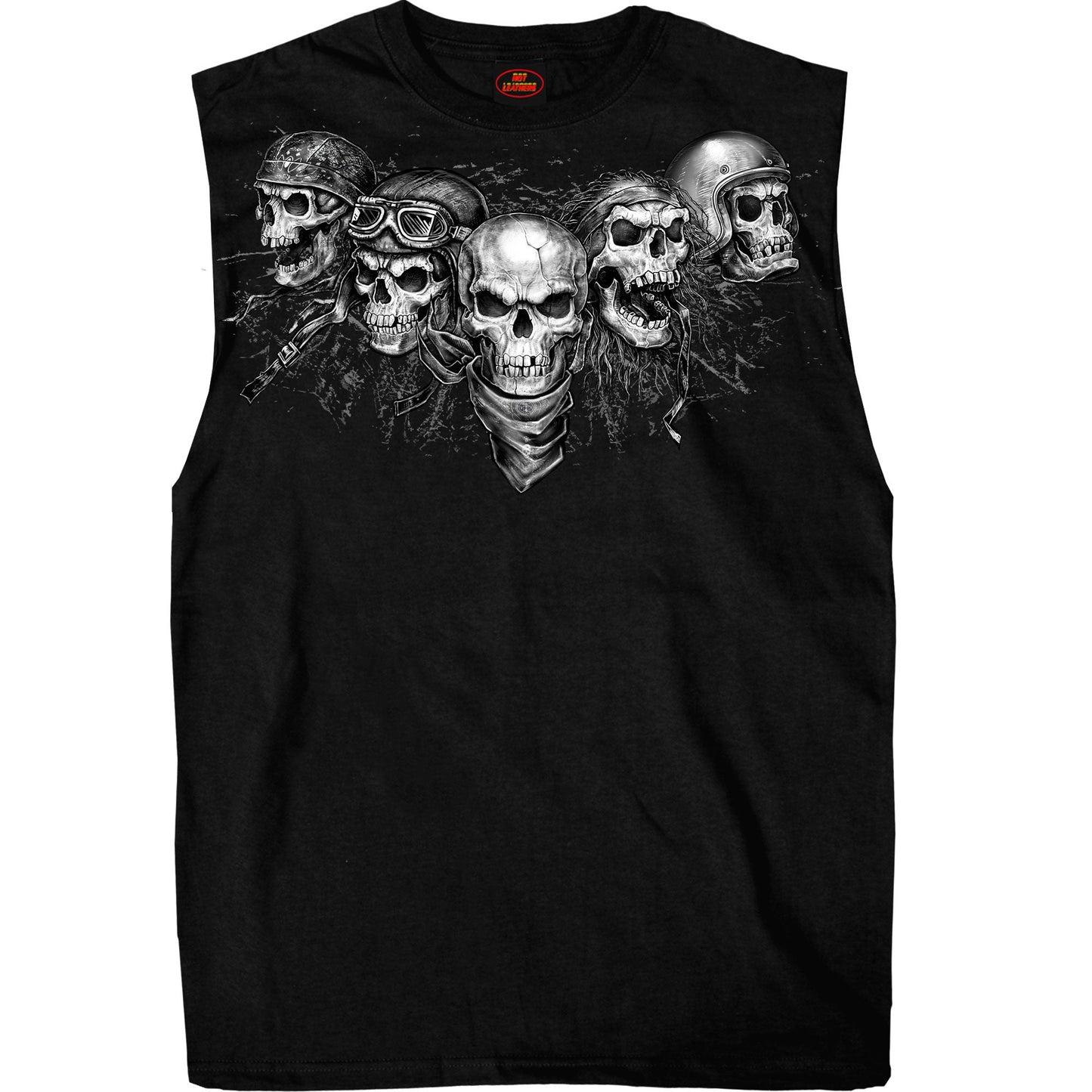 Men’s Five Skull Sleeveless Shooter Black Shirt