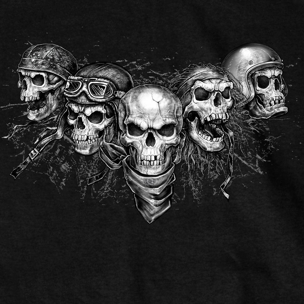 Men’s Five Skull Sleeveless Shooter Black Shirt