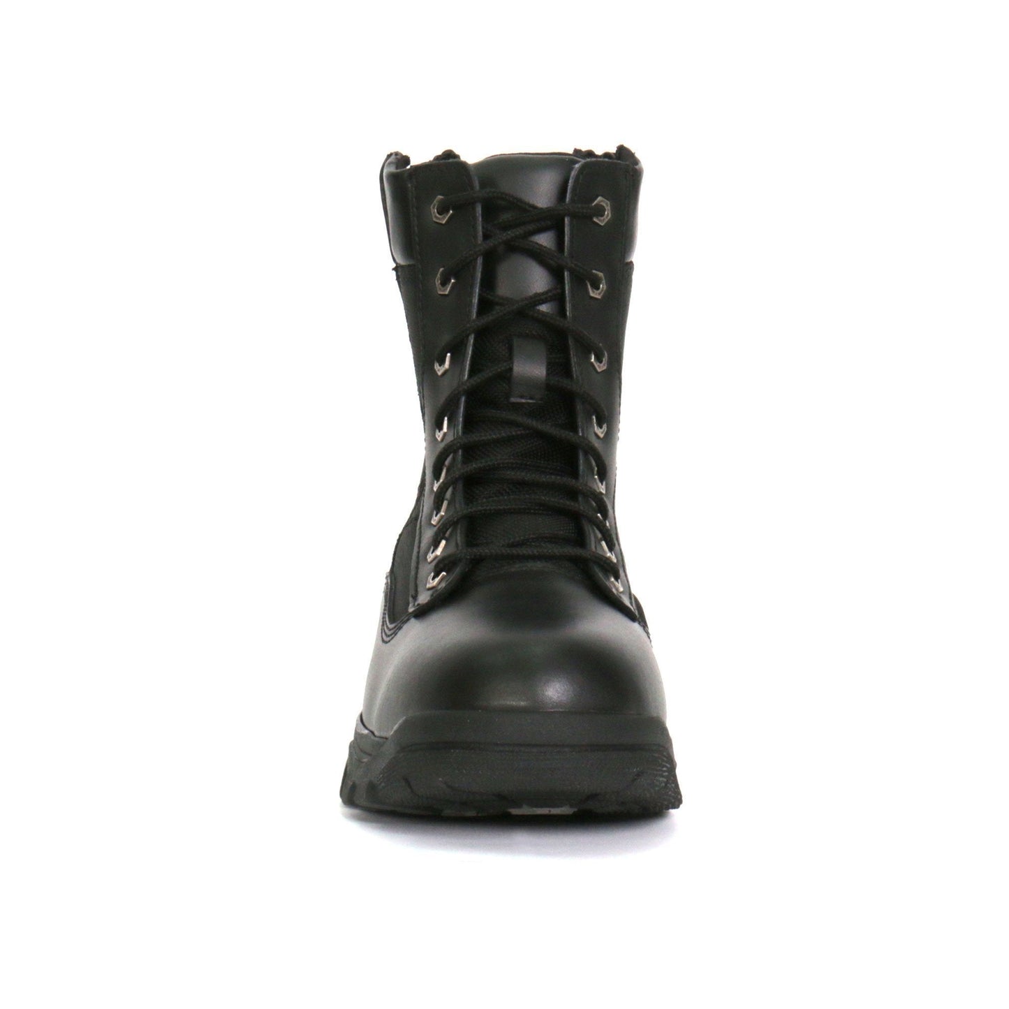 Men's Black Leather Swat Style Lace Up Boots with Zippers