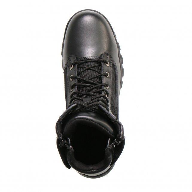 Men's Black Leather Swat Style Lace Up Boots with Zippers