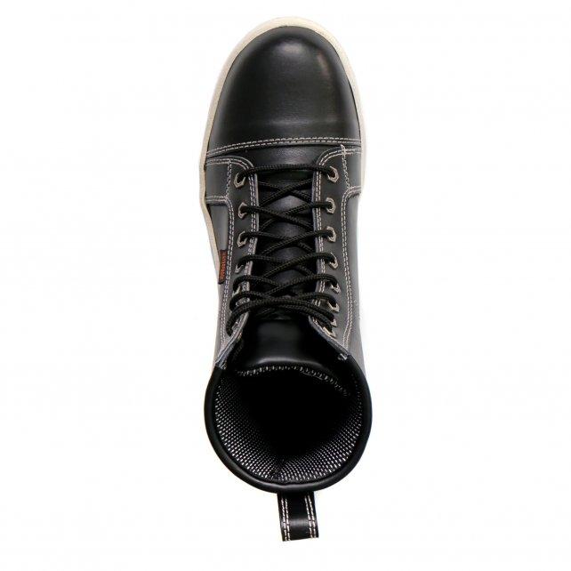 Men's Black and White Leather 6-inch Riding Sneaker