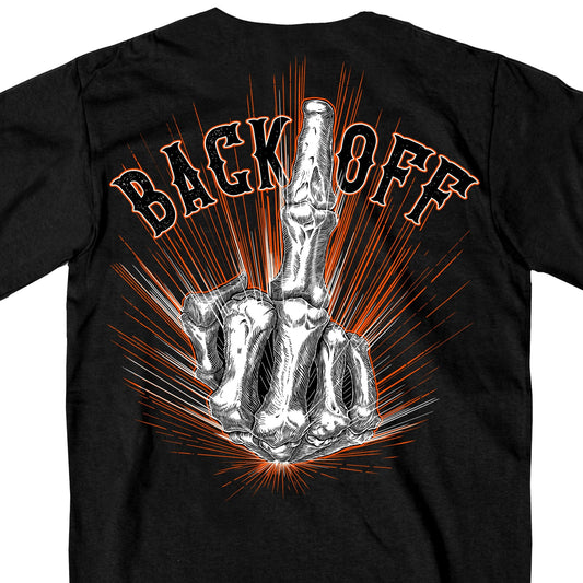 Men's Back Off Bone Finger Black T-Shirt