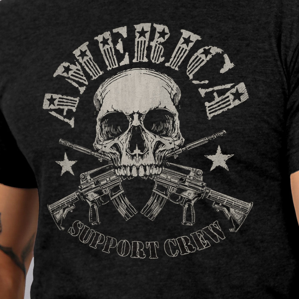 Men’s ‘American Support Crew’ Black T-Shirt