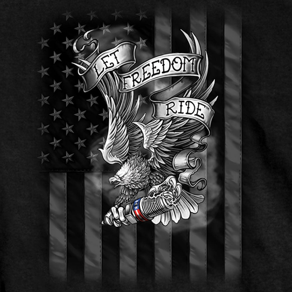Men’s ‘Let Freedom Ride Eagle‘ Short Sleeve Black T-Shirt