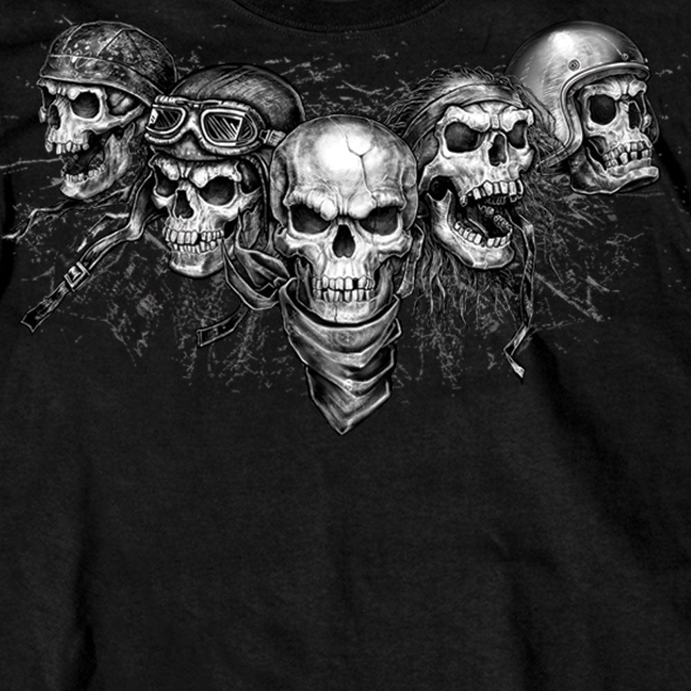 Men’s ‘Five Skull‘ Short Sleeve Black T-Shirt